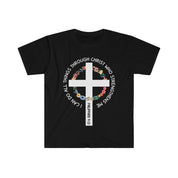 I can do all things through Christ who strengthens me, Philippians 4:13, Bible verse, Unisex Soft style T-Shirt - plusminusco.com