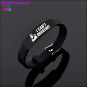 I Can't Breath Bracelets Black Stainless Steel Silicone - plusminusco.com