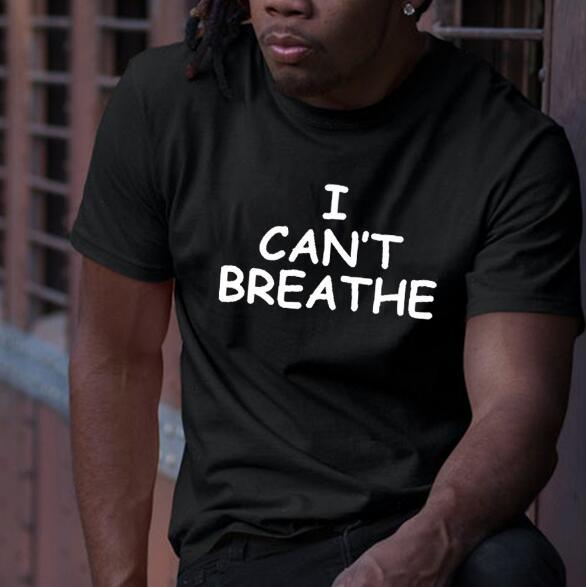 I Can't Breathe Letter Print Short Sleeve T-Shirt - plusminusco.com