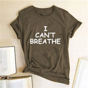 I Can't Breathe Letter Print Kortermet T-skjorte - plusminusco.com