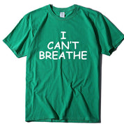 Tričko s krátkým rukávem I Can't Breathe Letter Print - plusminusco.com