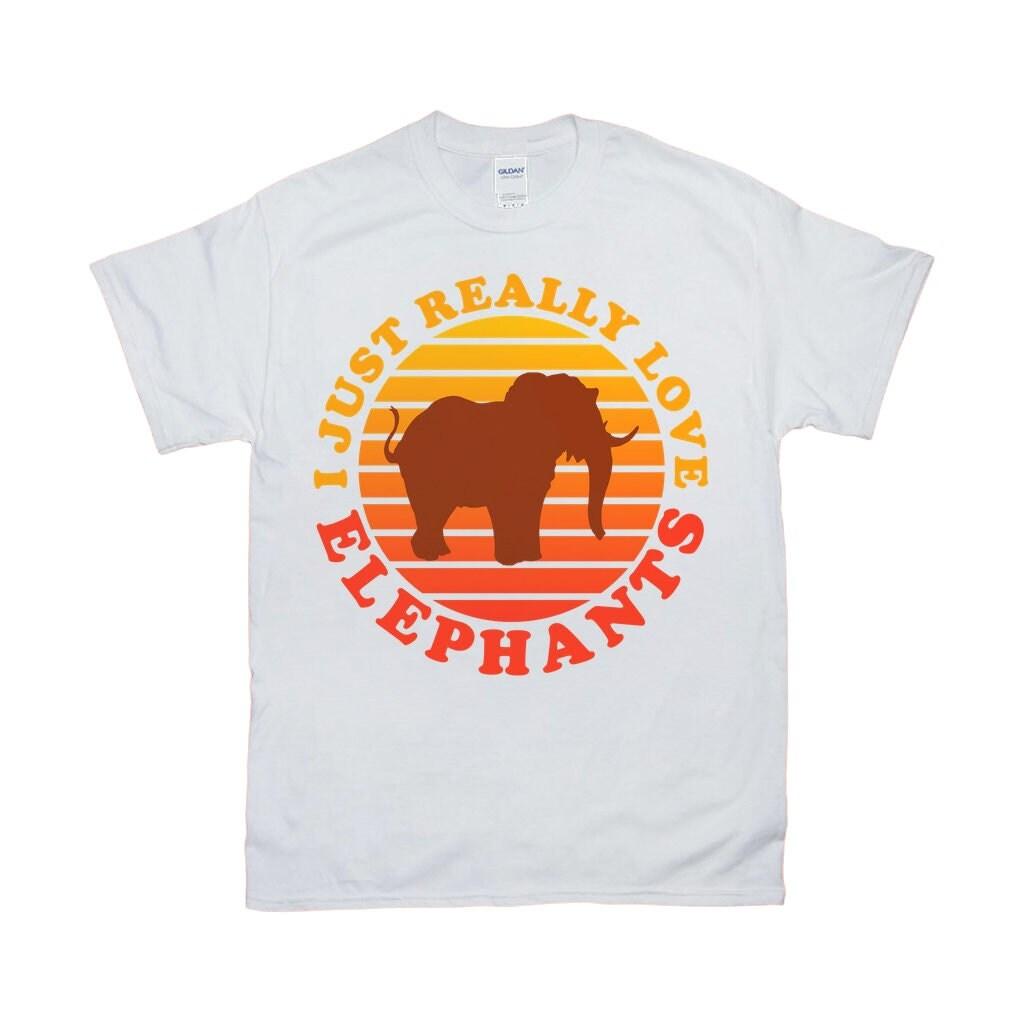 Просто наистина обичам слоновете | Ретро тениски Sunset - plusminusco.com