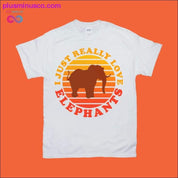 I just really love Elephants | Retro Sunset T-Shirts - plusminusco.com