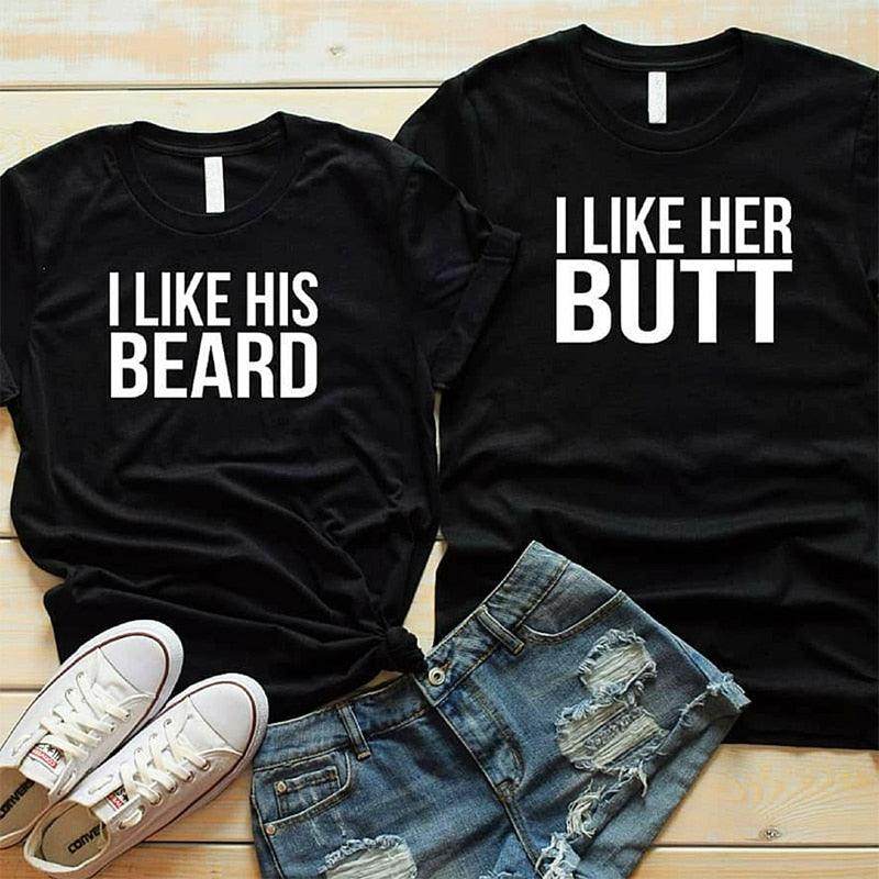 I Like his Beard I Like Her Butt Tumblr T-Shirt  His Beard & Her Butt T-shirts - plusminusco.com