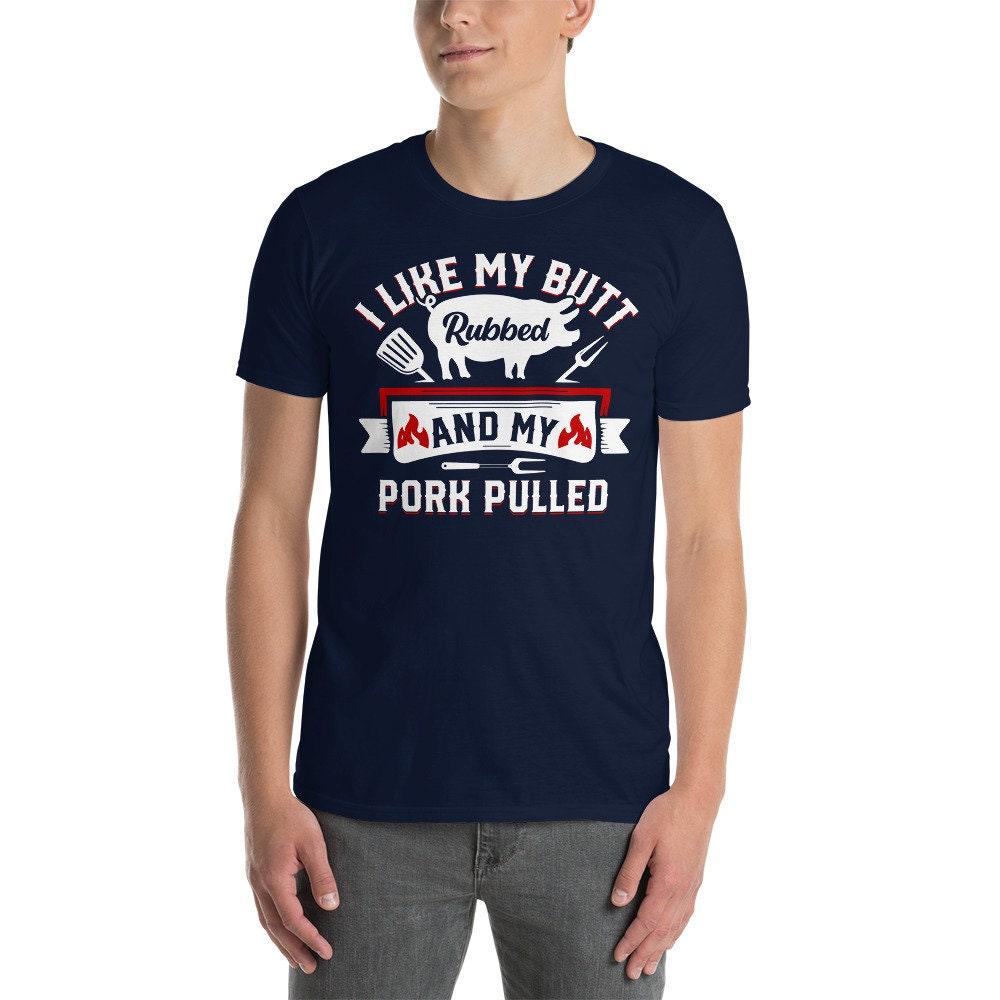 Lubię wycierany tyłek i szarpaną wieprzowinę, Funny BBQ, T-shirt z 4 lipca - plusminusco.com