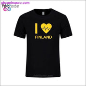 I Love Finland 편지 인쇄 티셔츠 남성 여름 패션 - plusminusco.com