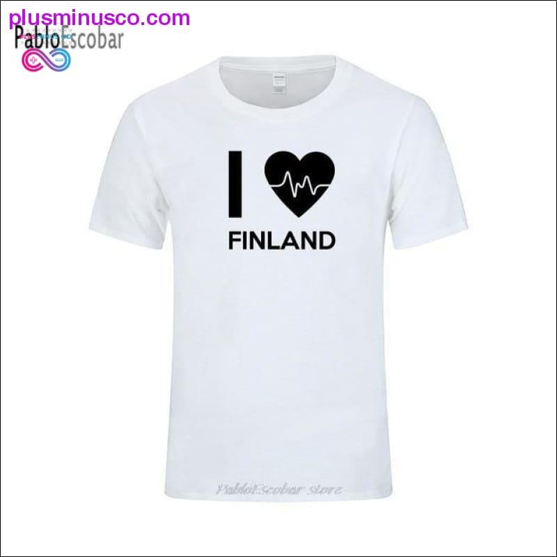 I Love Finland T-shirts med bogstaver til mænd Sommermode - plusminusco.com