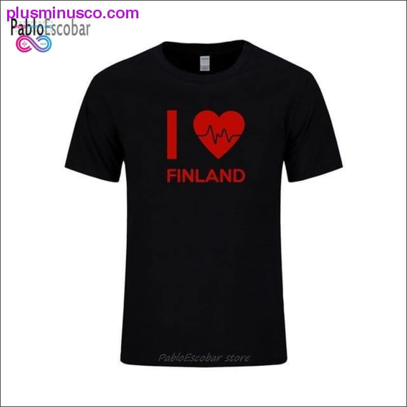 I Love Finland Raidėmis marginti marškinėliai Vyrų vasaros mada – plusminusco.com
