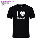 I Love Finland T-shirts med bogstaver til mænd Sommermode - plusminusco.com