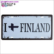 Me encanta FINLANDIA Placa de metal Número de coche Cartel de chapa Bar Pub - plusminusco.com