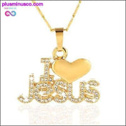 Náhrdelník s přívěskem I Love Jesus pro ženy zlato/stříbro/růže - plusminusco.com