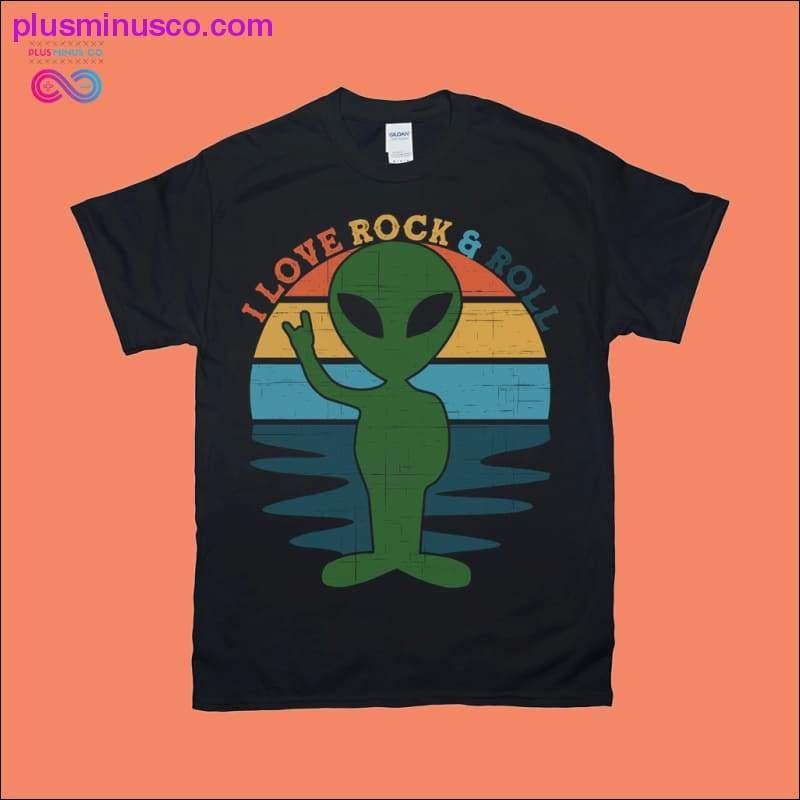 I love Rock & Roll | Alien | Retro Sunset T-Shirts - plusminusco.com
