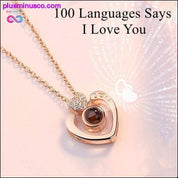 Colar de coração com projeção Eu te amo em 100 idiomas - plusminusco.com