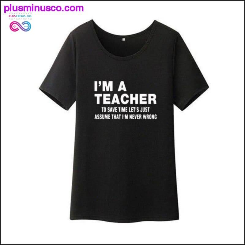 Жаночая футболка з кароткім рукавом I'm A Teacher, бавоўна - plusminusco.com