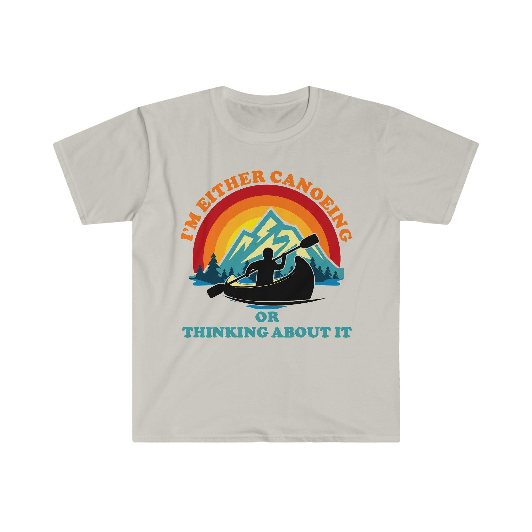 I'M Either Canoeing Or Thinking About It Retro Sunset,Retro Sunset Canoe Shirt  Kayak Shirt, Kayaking Gift, Canoe Shirt, Canoeing Gift - plusminusco.com