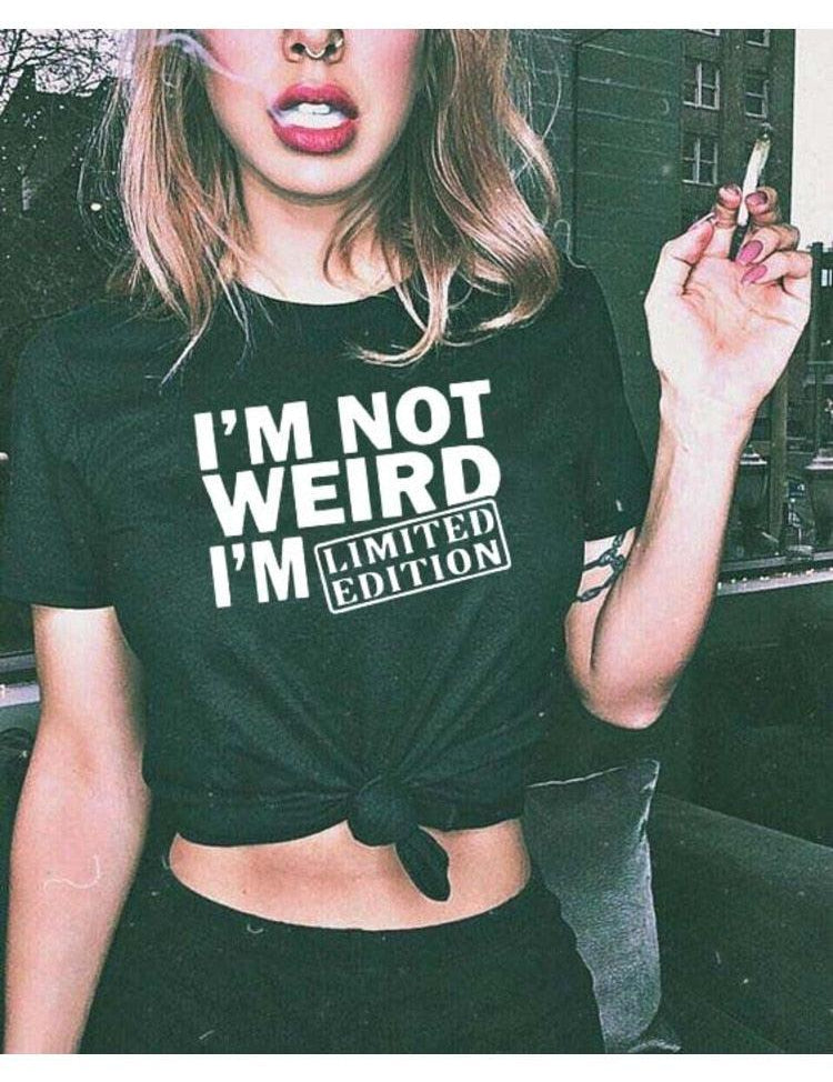 I'm Not Weird, I'm Limited Edition Women's T Shirts Funny Short Sleeve Summer Tops Clothes - plusminusco.com