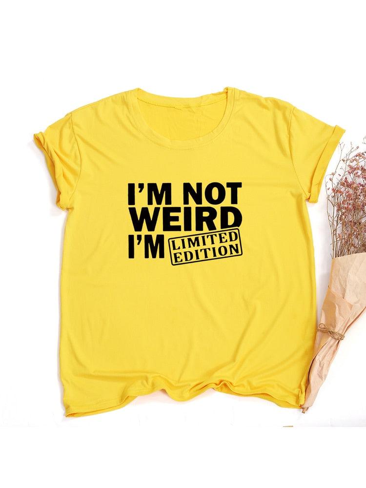 I'm Not Weird, I'm Limited Edition Women's T Shirts Funny Short Sleeve Summer Tops Clothes - plusminusco.com