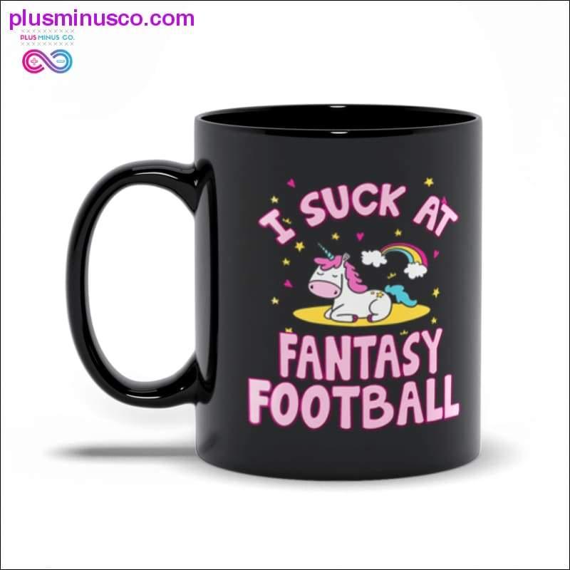 Jeg suger på Fantasy Football Black Mugs - plusminusco.com