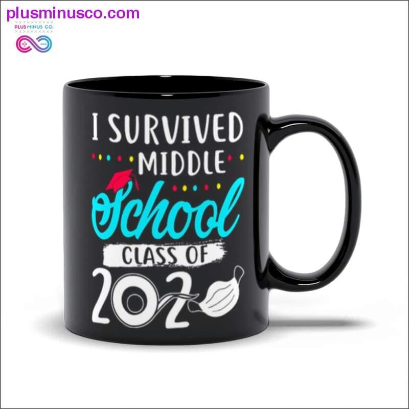Я пережив клас середньої школи 2020 Black Mugs Mugs - plusminusco.com