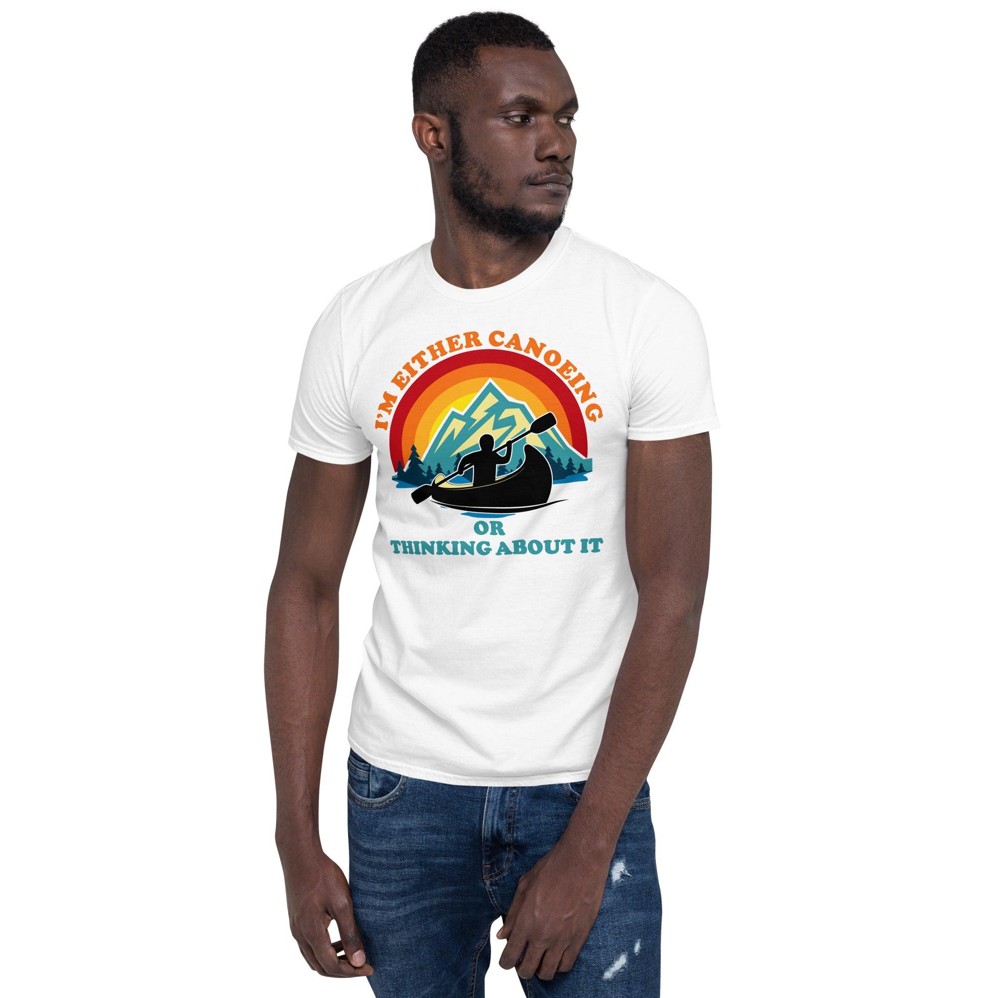 I'M Either Canoeing Or Thinking About It | Retro Sunset,Retro Sunset Canoe Shirt | Kayak Shirt, Kayaking Gift, Canoe Shirt, Canoeing Gift - plusminusco.com