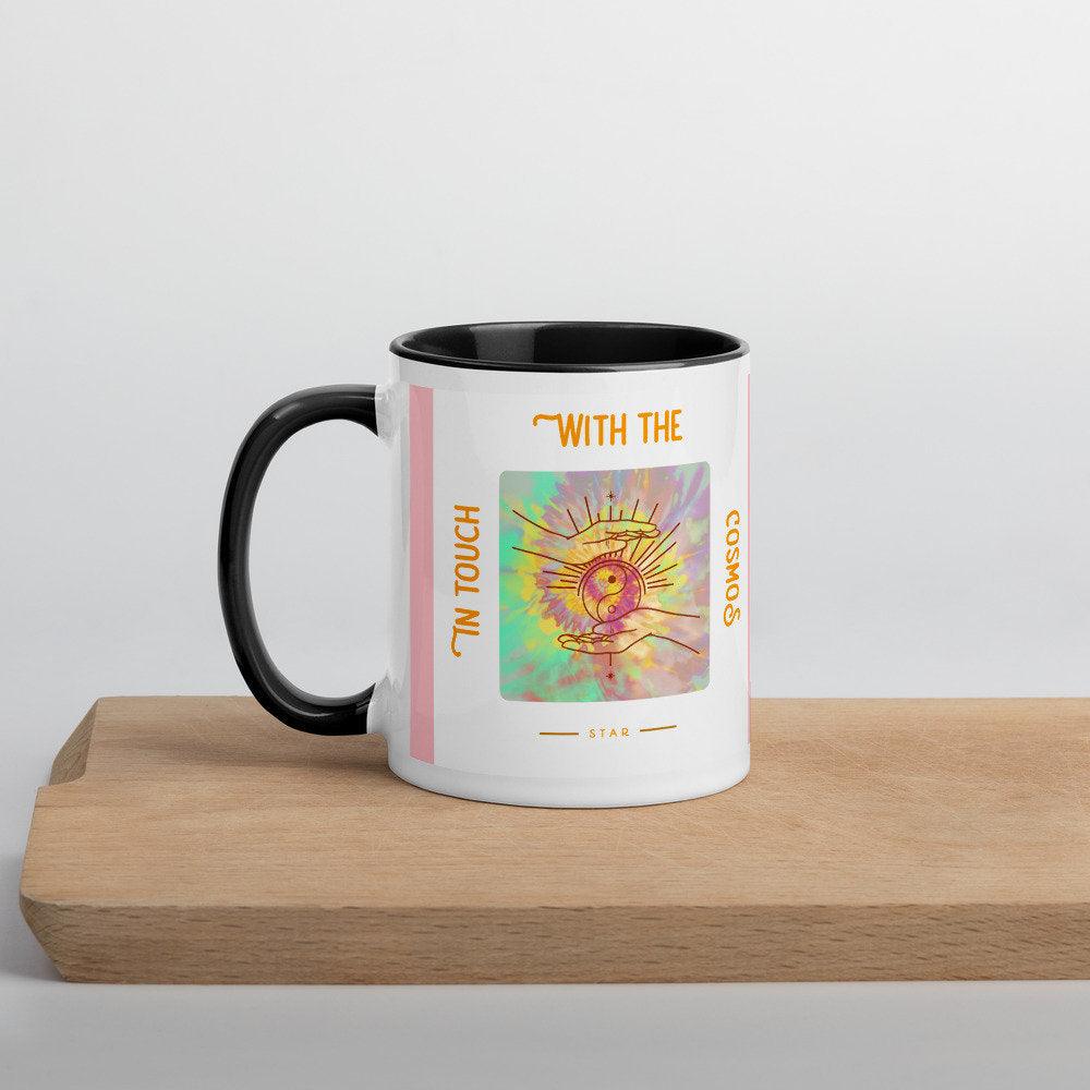 In touch with Cosmos Star, Mug with Color Inside, In touch with Cosmos Star affirmation mug, cosmos energy mug, Cosmos Star Mug, good vibes mug, In Touch with Mug, meditation mug, religious coffee mug, Spiritual Mug, with Color Inside, Yin Yang Mug, yoga mug, zen mug, zen yoga mug - plusminusco.com