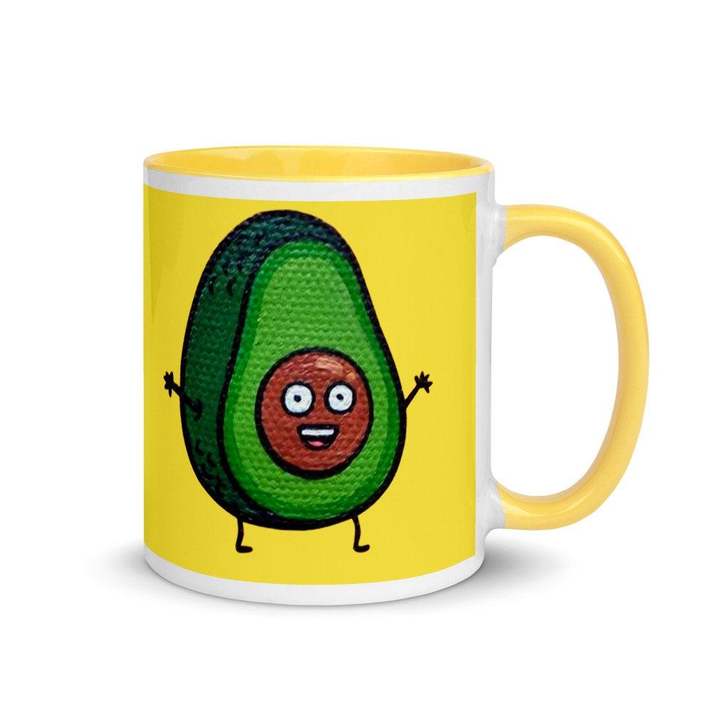 Green Avocado with yellow background Avocado mug, funny avacado mug, avocado lover, avocado coffee mug, with Color Inside avocado coffee mug, avocado gift, avocado gifts, avocado love, avocado lover, avocado lover gift, avocado lover mug, Avocado mug, cute avocado mug, funny avacado mug, i love avocados, vegan mug, yellow background - plusminusco.com