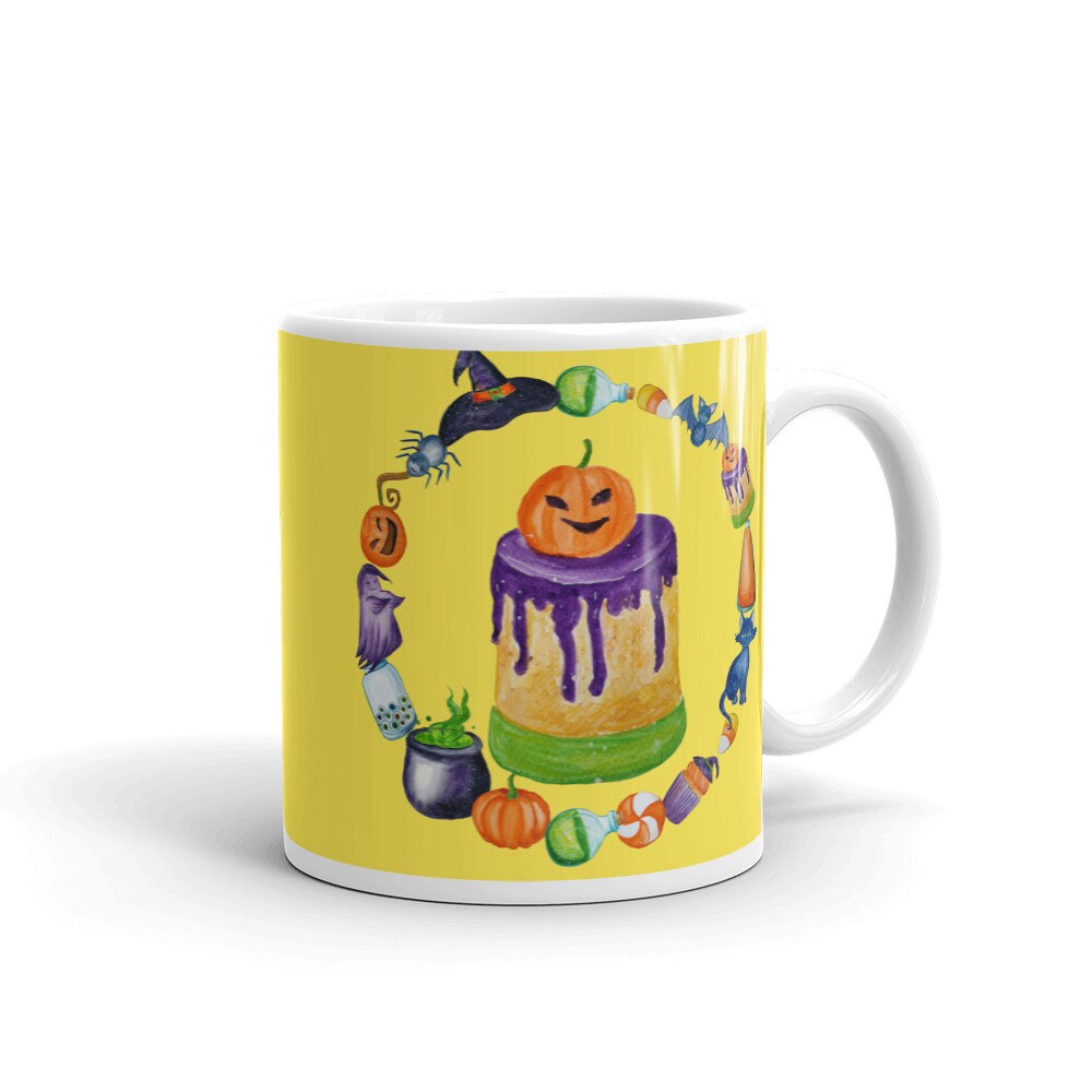 Halloween Mug, Halloween 2021, Cute Halloween Mug, Pumpkin, Witches, Halloween Symbols Mug, Halloween-themed Ceramic Mug,  Custom-Made Mugs - plusminusco.com