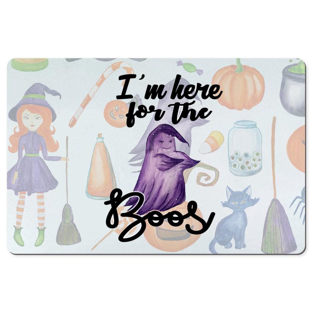 I&#39;M Here For The Boos Desk Mats || Halloween desk Mats black halloween, Desk Mats 12x18, desk mats for women, For The Boos, Halloween gift, Halloween ideas, orange halloween, pumpkin spice mug, pumpkin spice season, spice too late, The Boos Desk Mats - plusminusco.com