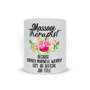Massage Therapist Mugs, beacuse badass miracle worker isn&#39;t an official job tittle, gift ideas for massage therapist coffee mug, funny mug, gift for therapist, Massage, Massage Therapist, massage therapists, massage therapy, massage therapy gift, miracle worker, personalized mug, therapist gift, therapist mug, Therapist Mugs - plusminusco.com