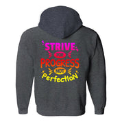 Стремете се към прогрес, а не към съвършенство Суичъри (без цип/пуловер), мотивираща тениска, тениска за фитнес, мотивация за фитнес, мотивационна риза, мотивация - plusminusco.com