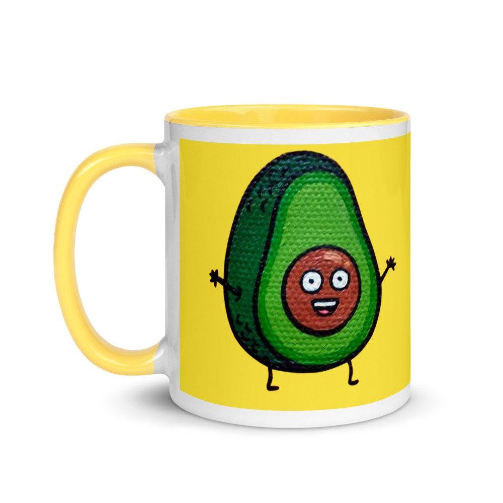 Green Avocado with yellow background Avocado mug, funny avacado mug, avocado lover, avocado coffee mug, with Color Inside avocado coffee mug, avocado gift, avocado gifts, avocado love, avocado lover, avocado lover gift, avocado lover mug, Avocado mug, cute avocado mug, funny avacado mug, i love avocados, vegan mug, yellow background - plusminusco.com