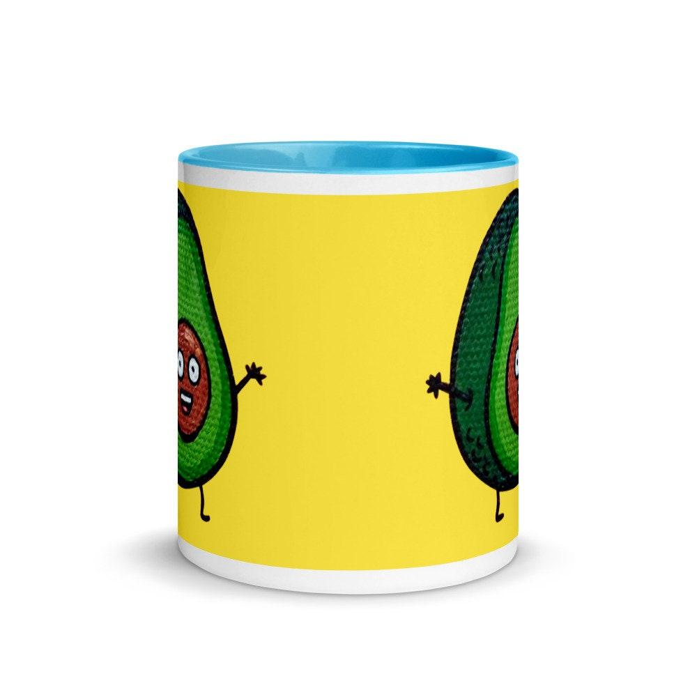 Green Avocado with yellow background Avocado mug, funny avacado mug, avocado lover, avocado coffee mug, with Color Inside avocado coffee mug, avocado gift, avocado gifts, avocado love, avocado lover, avocado lover gift, avocado lover mug, Avocado mug, cute avocado mug, funny avacado mug, i love avocados, vegan mug, yellow background - plusminusco.com