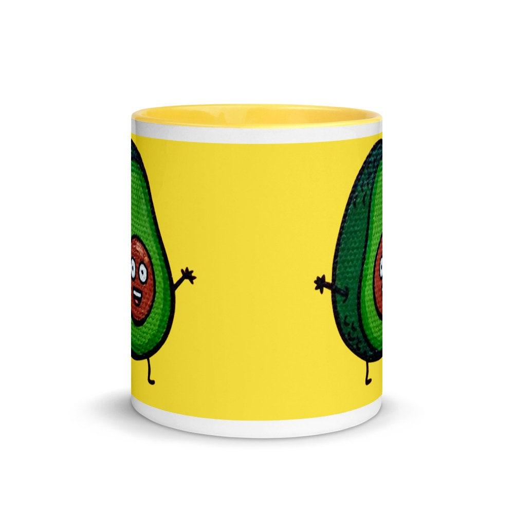 Green Avocado with yellow background Avocado mug, funny avacado mug, avocado lover, avocado coffee mug, with Color Inside avocado coffee mug, avocado gift, avocado gifts, avocado love, avocado lover, avocado lover gift, avocado lover mug, Avocado mug, cute avocado mug, funny avacado mug, i love avocados, vegan mug, yellow background - plusminusco.com