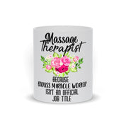 Massage Therapist Mugs, beacuse badass miracle worker isn&#39;t an official job tittle, gift ideas for massage therapist coffee mug, funny mug, gift for therapist, Massage, Massage Therapist, massage therapists, massage therapy, massage therapy gift, miracle worker, personalized mug, therapist gift, therapist mug, Therapist Mugs - plusminusco.com