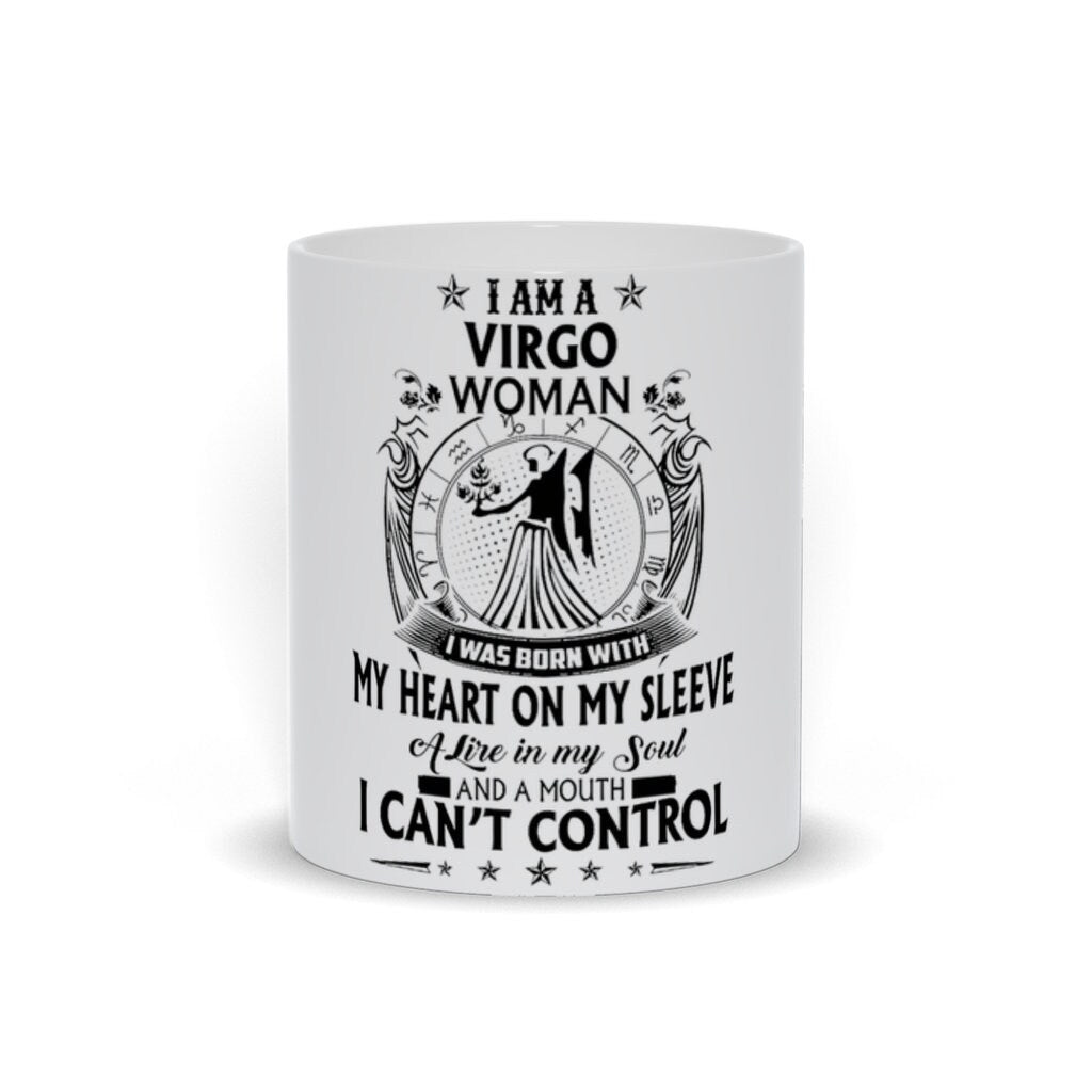 Soy una mujer Virgo Tazas Taza de café con la constelación de Virgo - Tazas Virgo - Regalos del zodíaco para Virgo - Regalo de cumpleaños de Virgo - Taza de café del zodíaco - plusminusco.com