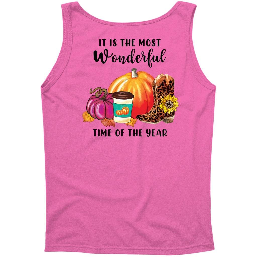 Its the most wonderful time of the year Tank Tops Autumn T-Shirts, fall colors tee, fall tee, fall time of year, its cold outside, Its Fall, its fall yall shirt, its Most wonderful, most wonderful time, pumpkin latte tee, T-Shirts, time of the year tee, wonderful time tee - plusminusco.com