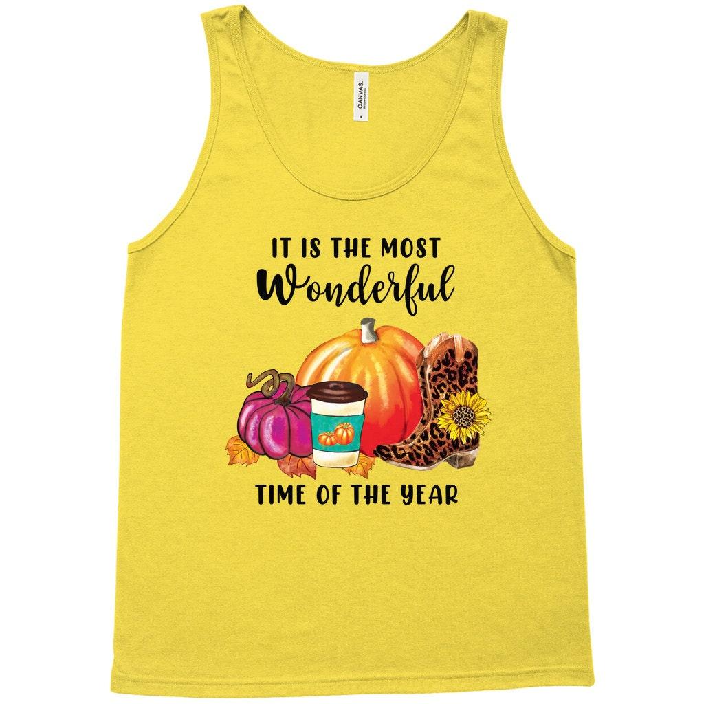 Its the most wonderful time of the year Tank Tops Autumn T-Shirts, fall colors tee, fall tee, fall time of year, its cold outside, Its Fall, its fall yall shirt, its Most wonderful, most wonderful time, pumpkin latte tee, T-Shirts, time of the year tee, wonderful time tee - plusminusco.com