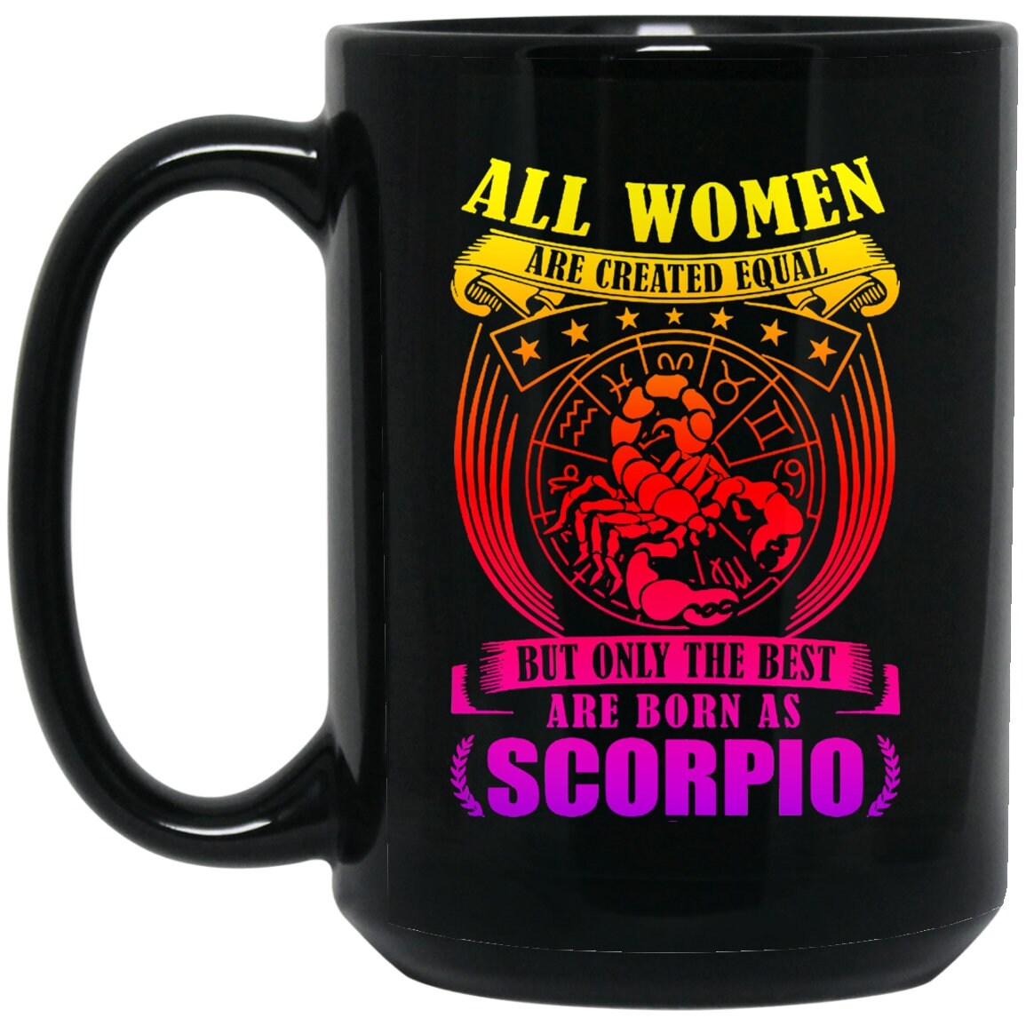 Tazza nera Scorpione || Le donne migliori nascono Scorpione || Nato a novembre || Tazza da donna Scorpione, Tazza Scorpione - plusminusco.com