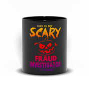 C'est mon costume effrayant d'enquêteur de fraude Tasses noires, Enquêteur drôle, Fraude drôle, Cadeau d'enquêteur - plusminusco.com