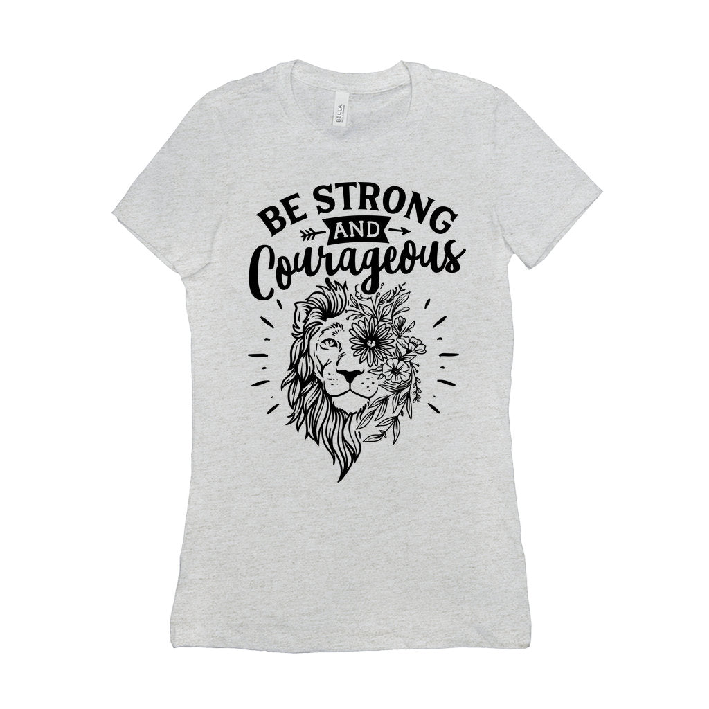 Тениски Be Strong And Courageous, християнска тениска, религиозна риза, риза Joshua 19, тениска с библейски стих, риза за жени християнки - plusminusco.com