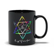 Lightworker Merkaba Sacred Geometry Abstract Black Mugs Lightworker, Merkaba, Sacred Geometry - plusminusco.com
