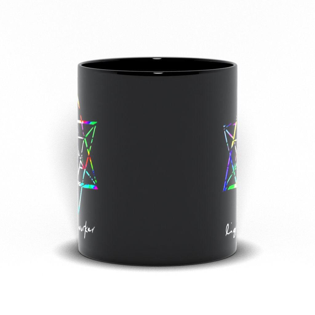 Lightworker Merkaba Sacred Geometry Abstract Black Mugs Lightworker, Merkaba, Sacred Geometry - plusminusco.com