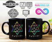 Lightworker Merkaba Sacred Geometry Abstract Black Mugs Lightworker, Merkaba, Sacred Geometry - plusminusco.com