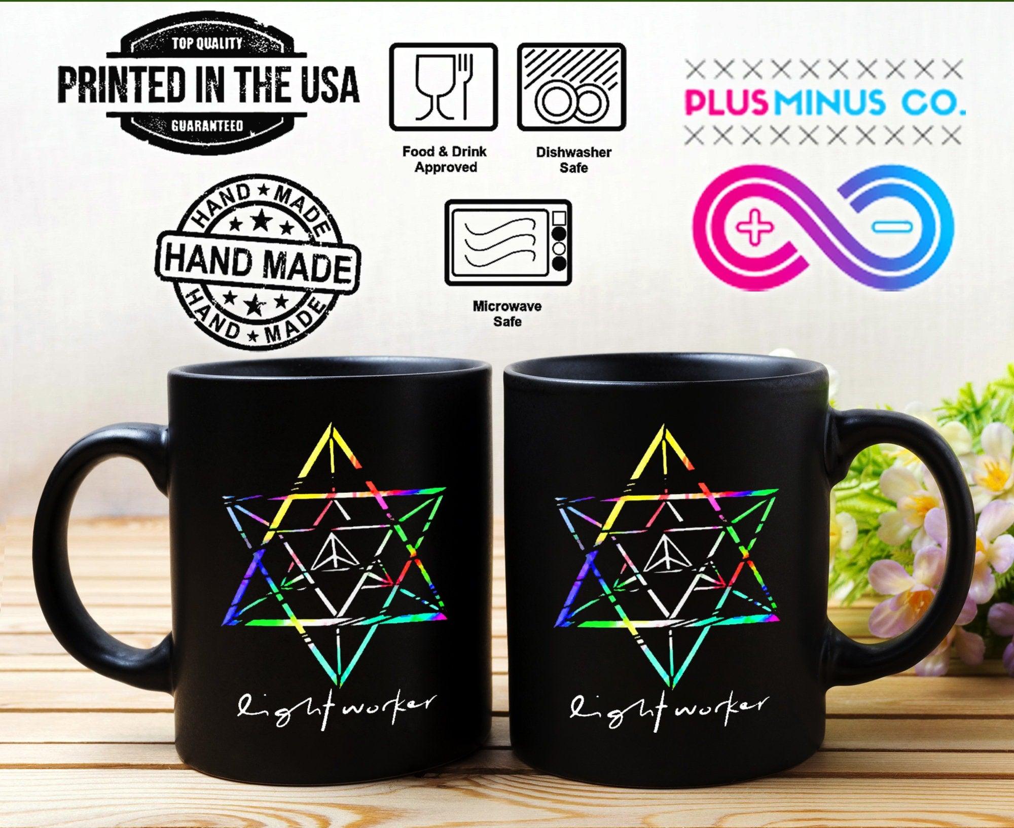 Lightworker Merkaba Sacred Geometry Abstract Black Mugs Lightworker, Merkaba, Sacred Geometry - plusminusco.com