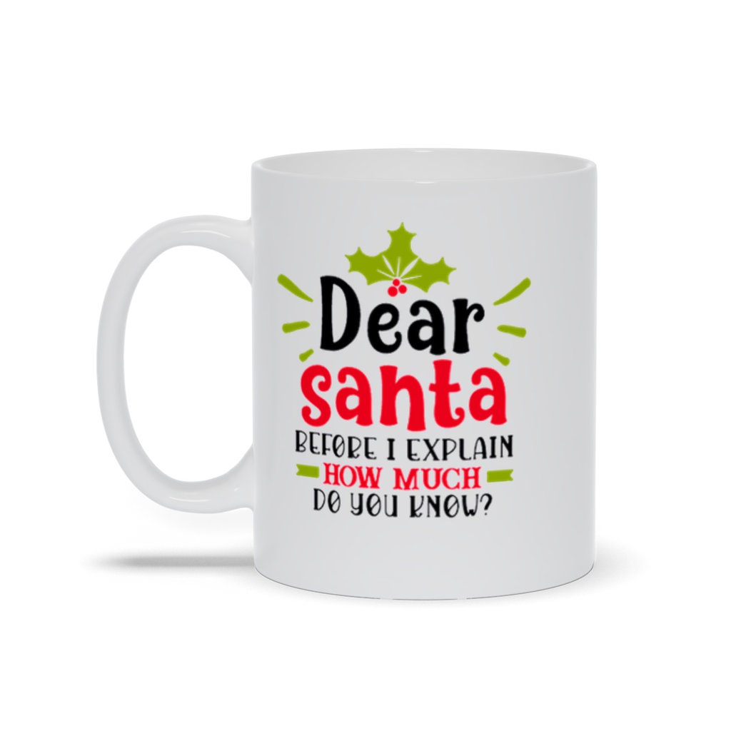 Dear Santa, Before I Explain, How Much Do You Know Mugs - plusminusco.com