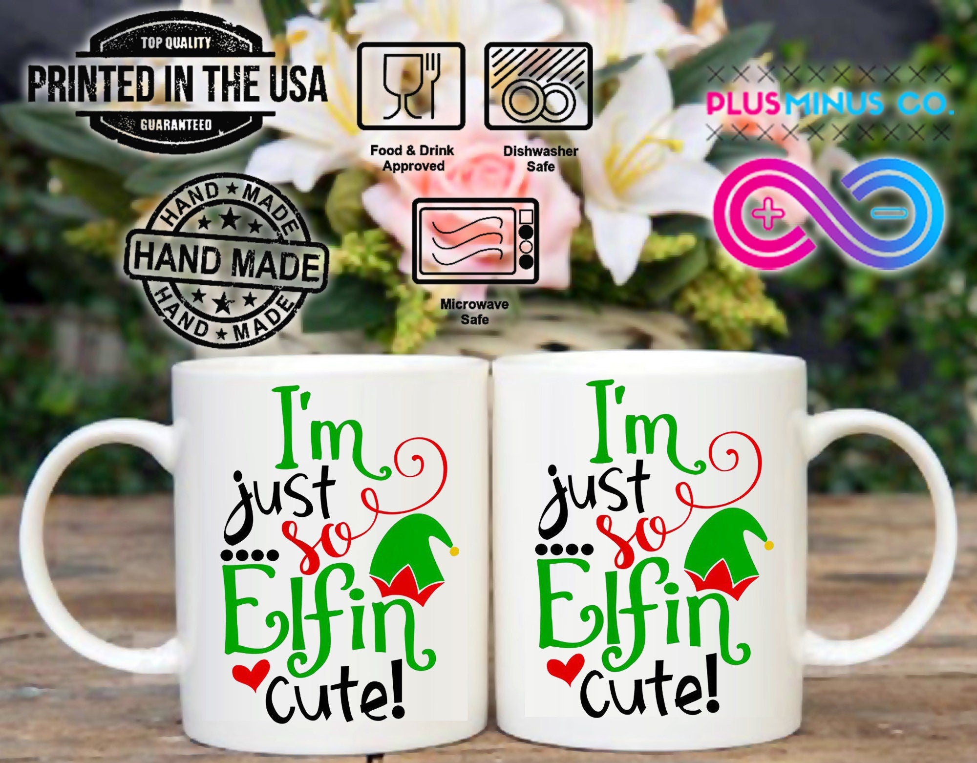 Aš tiesiog toks elfinas, mielas! Puodeliai, šventė, Kalėdos, linksmų Kalėdų, šventinė dovana, naujovė, juokingi kalėdiniai puodeliai - plusminusco.com