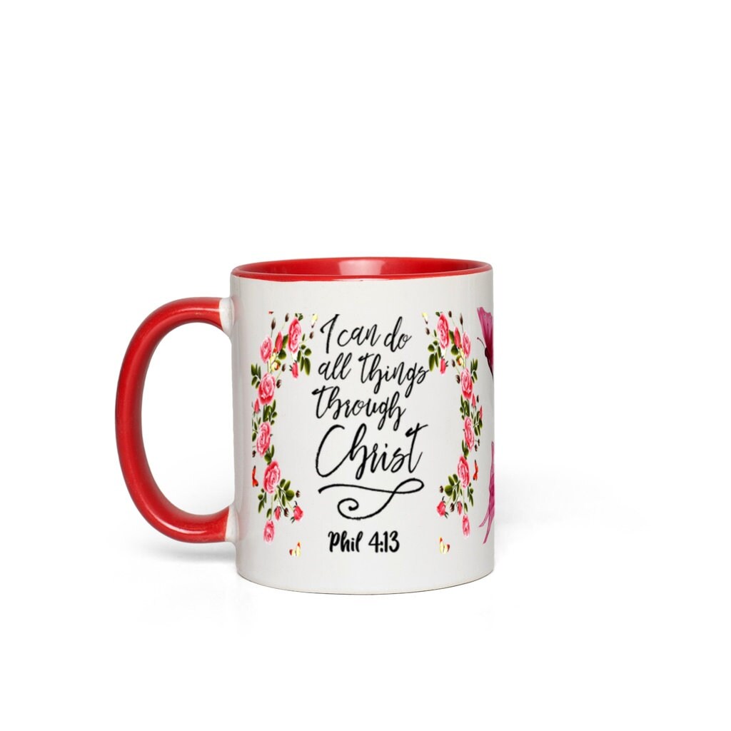 I Can Do All Things Through Christ Accent Mugs || Christmas Mug - plusminusco.com