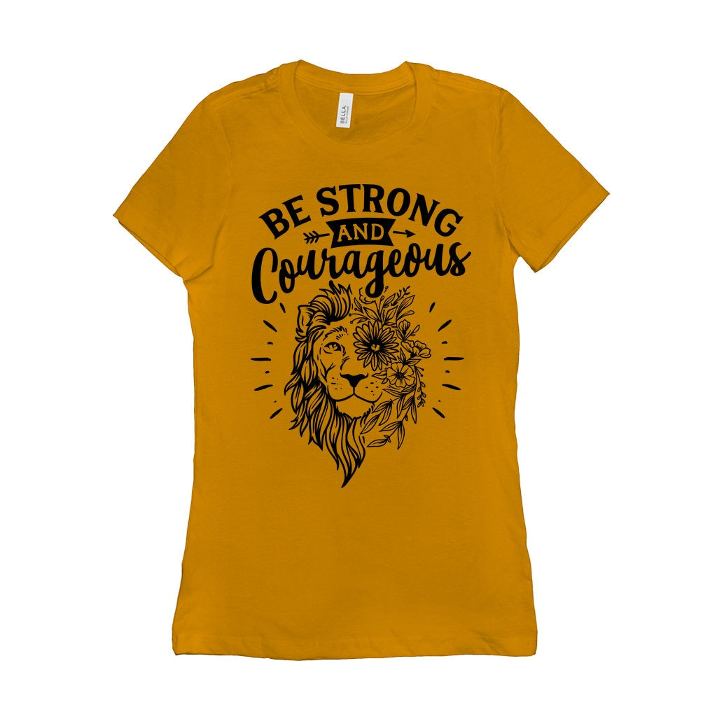 Be Strong And Courageous T-shirts, Christians T-shirt, Religious Shirt, Joshua 19 Shirt, Bible Verse T-Shirt, Skjorta för kristna kvinnor - plusminusco.com