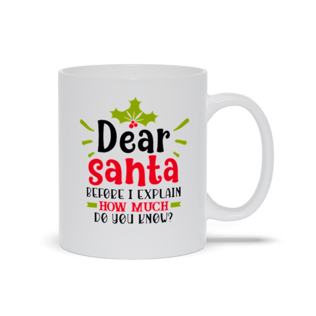 Dear Santa, Before I Explain, How Much Do You Know Mugs - plusminusco.com