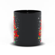Tazas negras con árbol de Navidad de pájaro cardenal, taza de café con pájaros cardenales rojos, taza de té, taza navideña - plusminusco.com